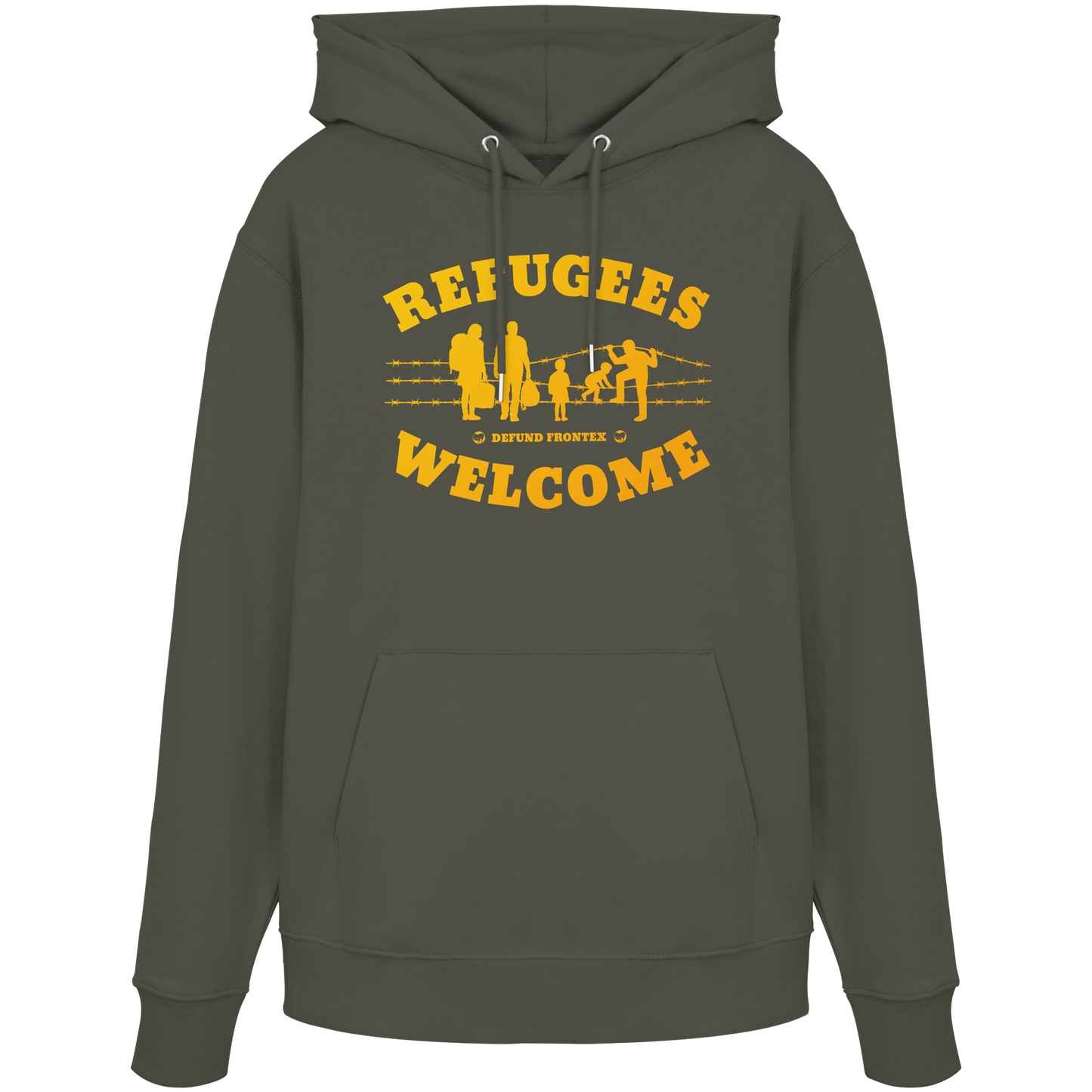 Refugees Welcome on land (Gelb-Orange) - Hoodie