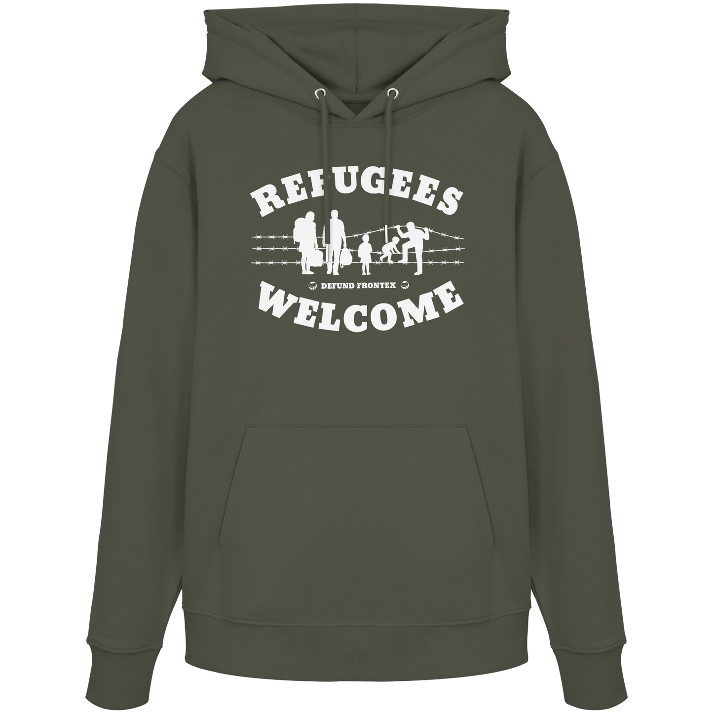Refugees Welcome on land (Weiß) - Hoodie