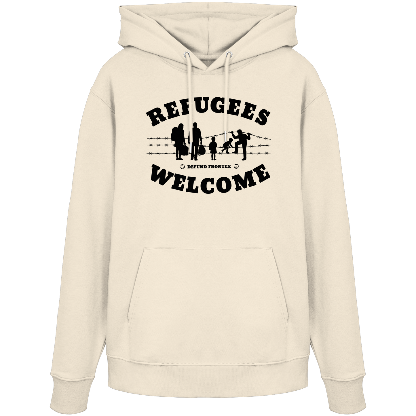 Refugees Welcome on land (Schwarz) - Hoodie