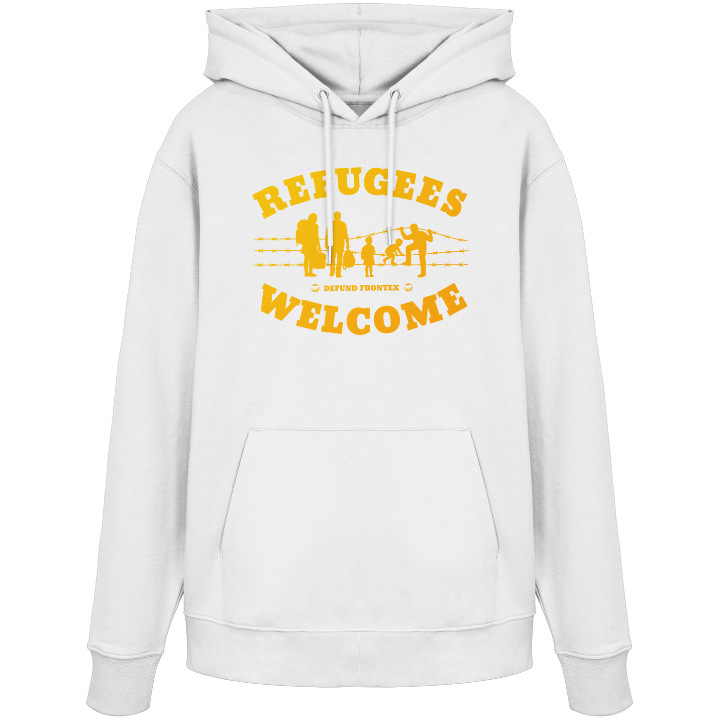 Refugees Welcome on land (Gelb-Orange) - Hoodie