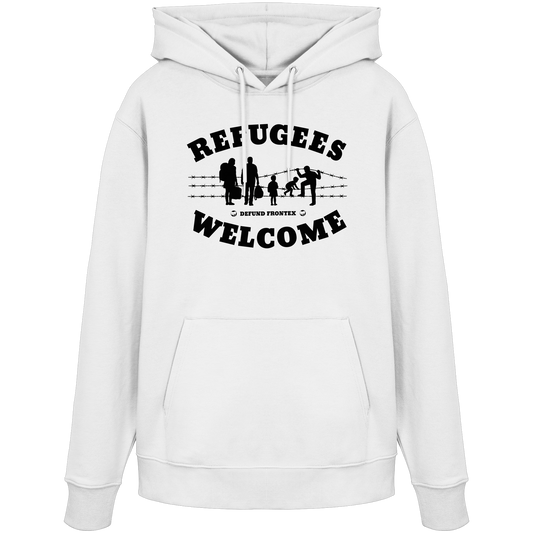 Refugees Welcome on land (Schwarz) - Hoodie