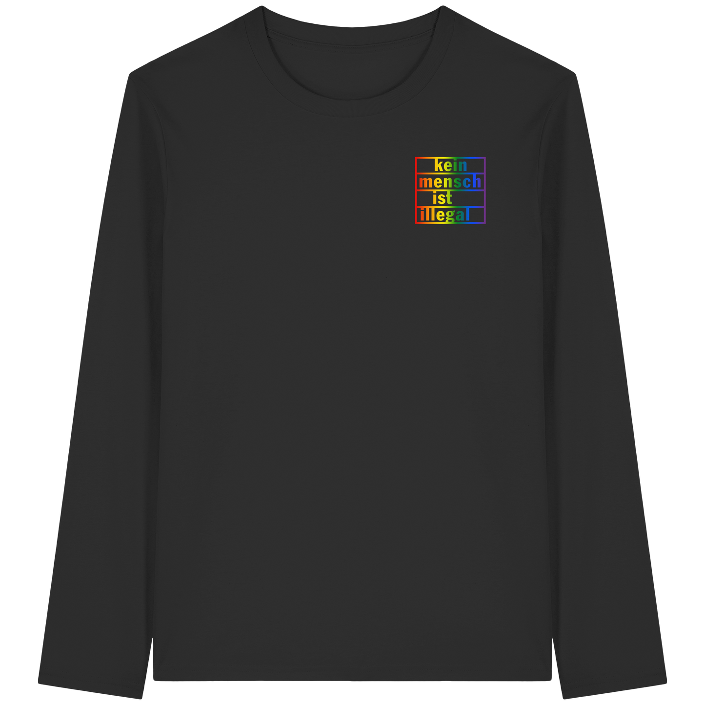 Kein Mensch ist illegal (Regenbogen; kleiner Druck) - Longsleeve