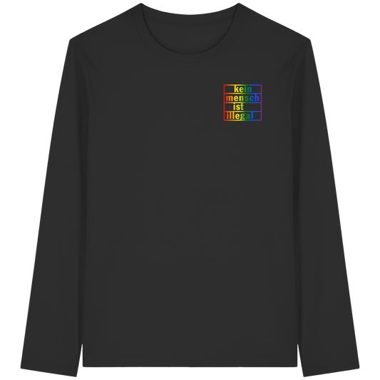 Kein Mensch ist illegal (Regenbogen; kleiner Druck) - Longsleeve