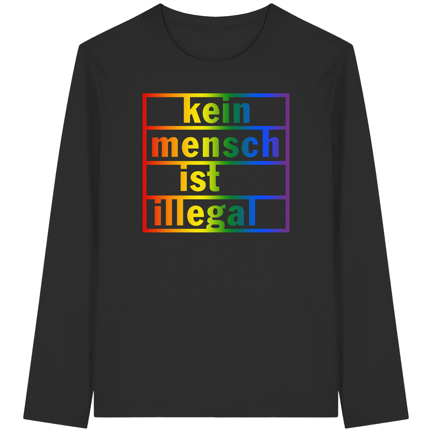 Kein Mensch ist illegal (Regenbogen) - Longsleeve