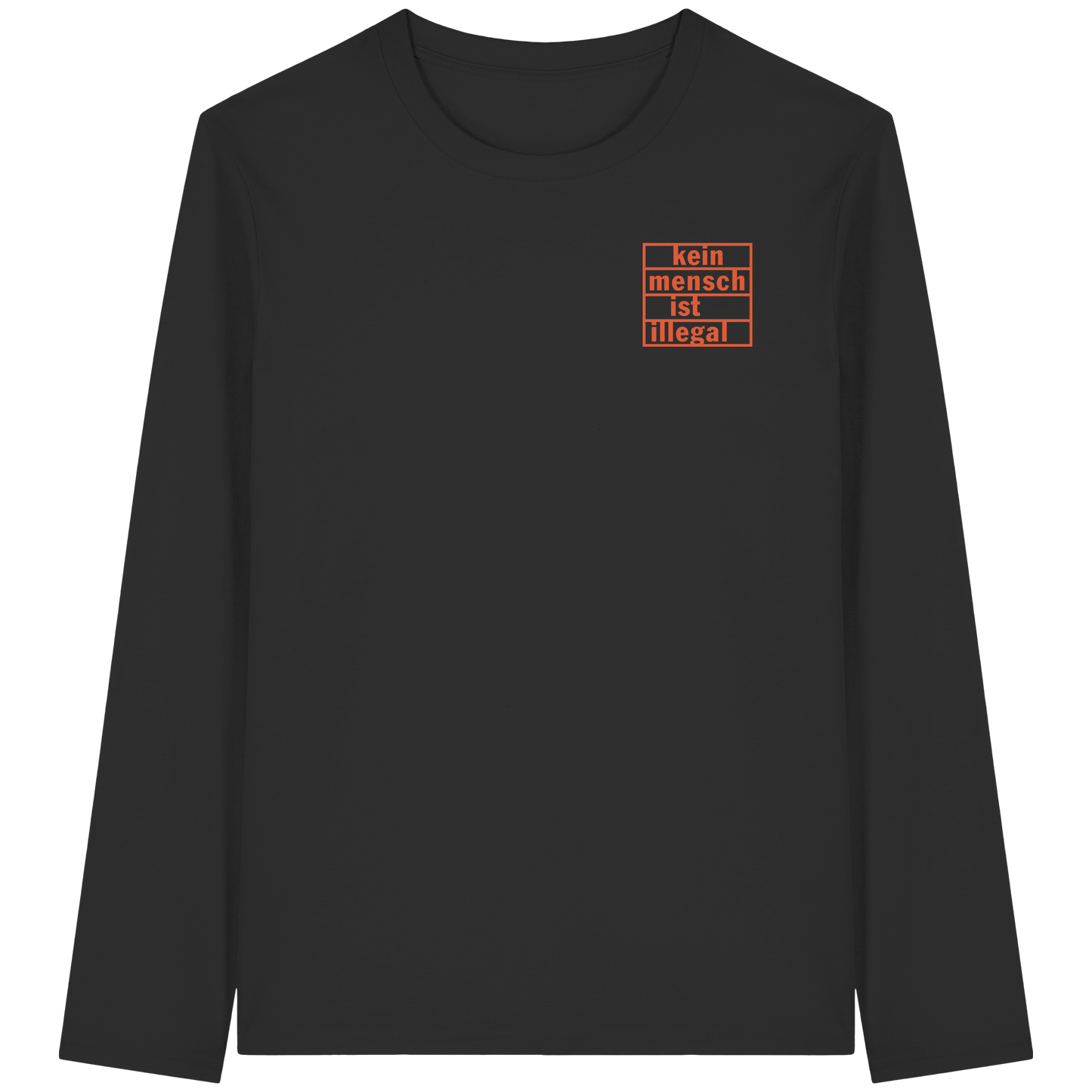 Kein Mensch ist illegal (Orange; kleiner Druck) - Longsleeve