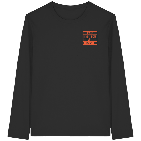 Kein Mensch ist illegal (Orange; kleiner Druck) - Longsleeve