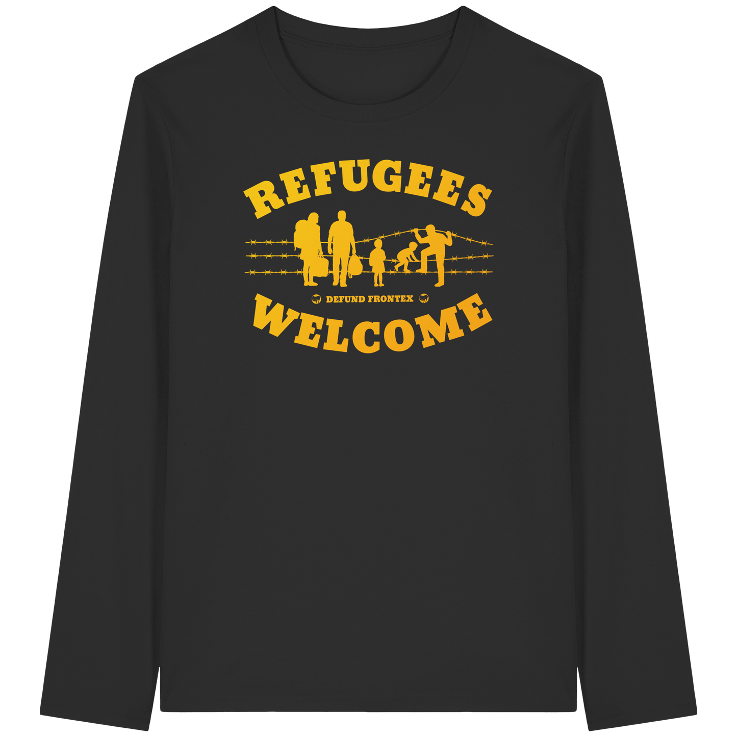 Refugees Welcome on land (Gelb-Orange) - Longsleeve