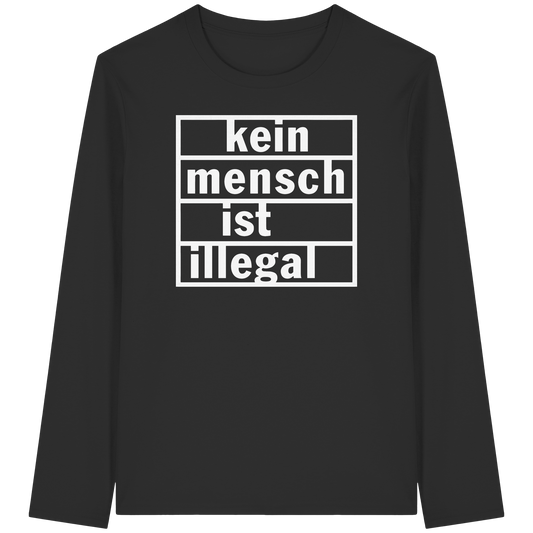 Kein Mensch ist illegal (Weiß) - Longsleeve