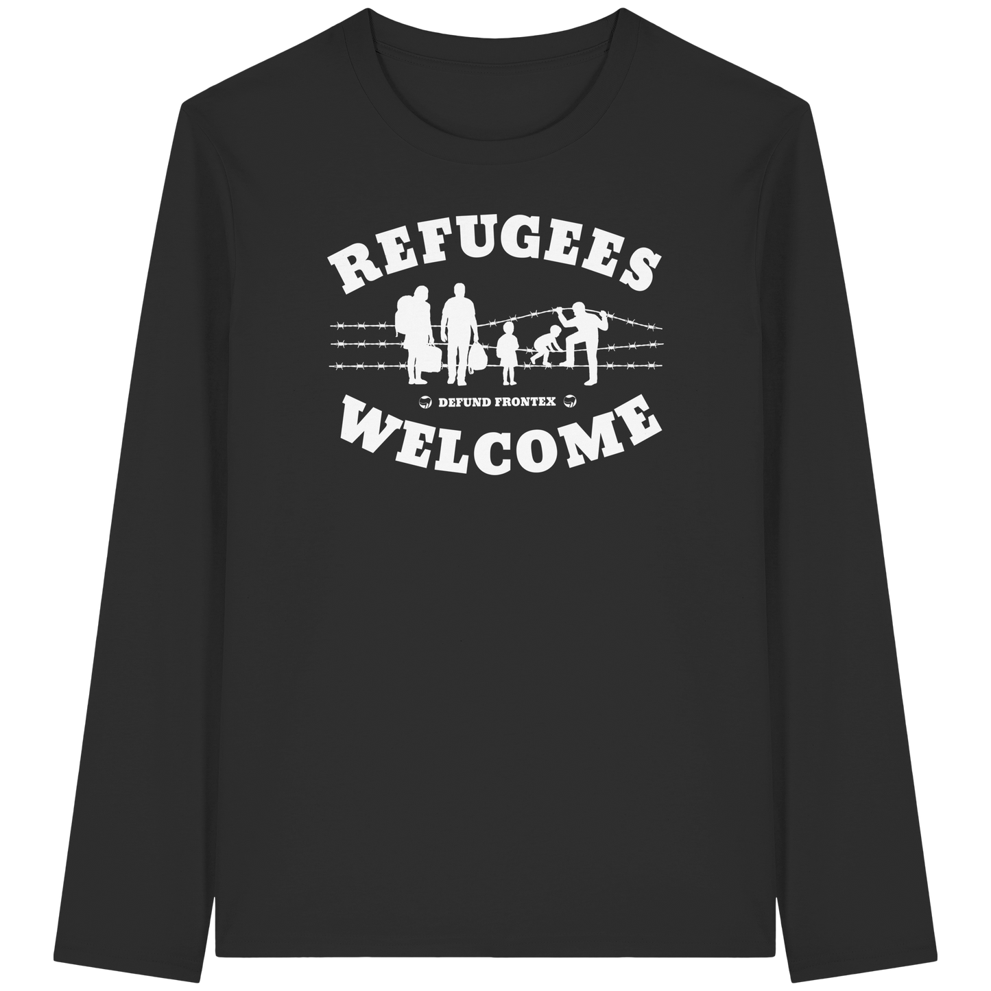 Refugees Welcome on land (Weiß) - Longsleeve