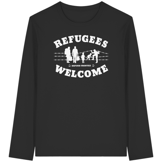 Refugees Welcome on land (Weiß) - Longsleeve