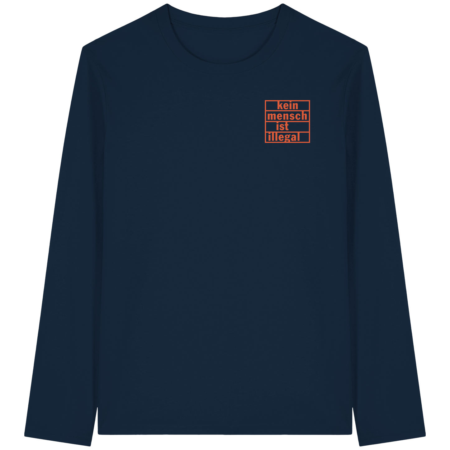 Kein Mensch ist illegal (Orange; kleiner Druck) - Longsleeve