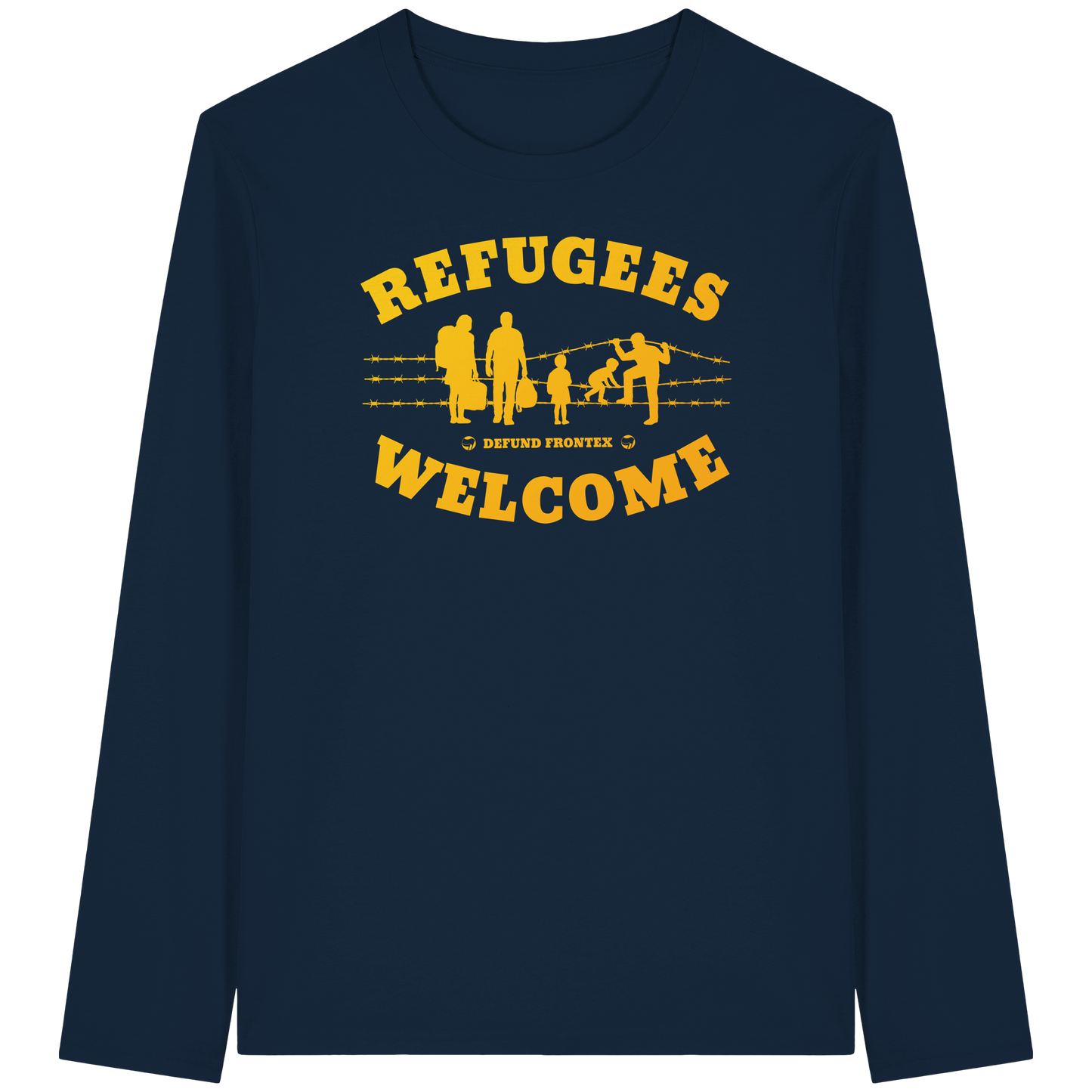 Refugees Welcome on land (Gelb-Orange) - Longsleeve
