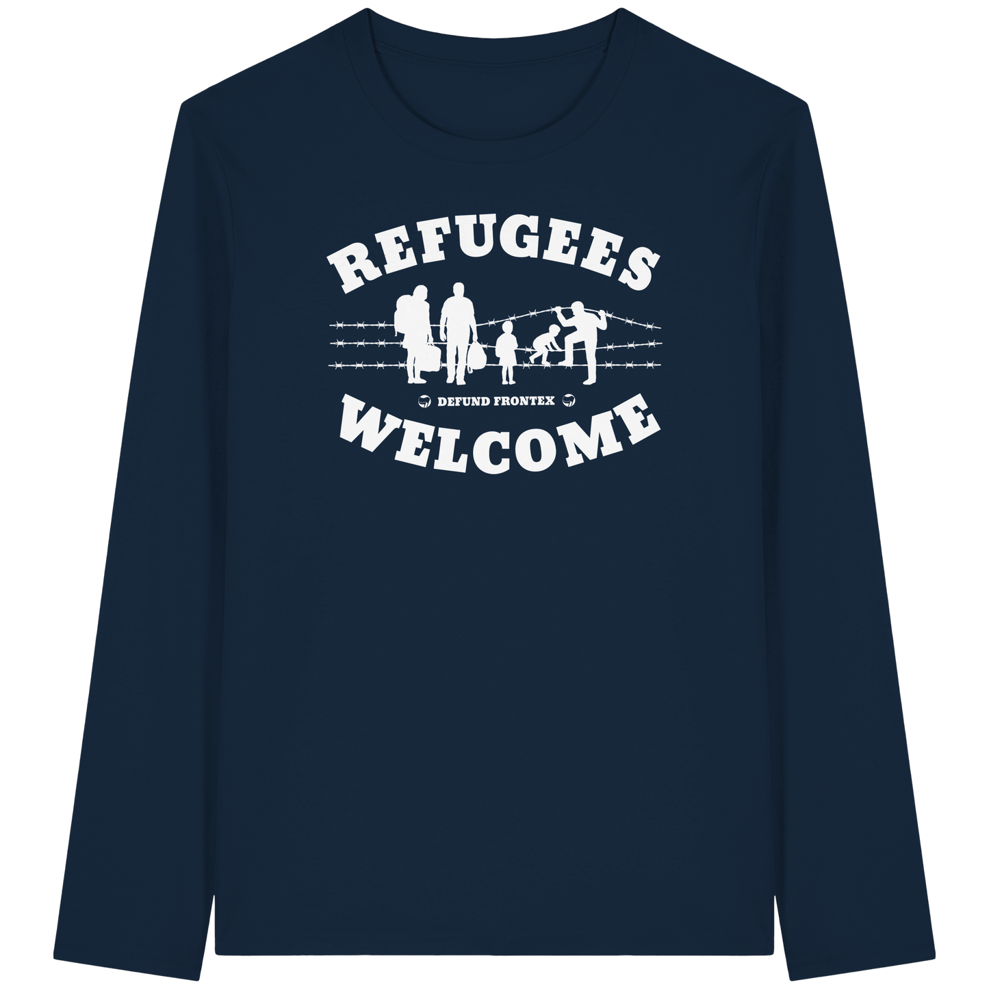 Refugees Welcome on land (Weiß) - Longsleeve