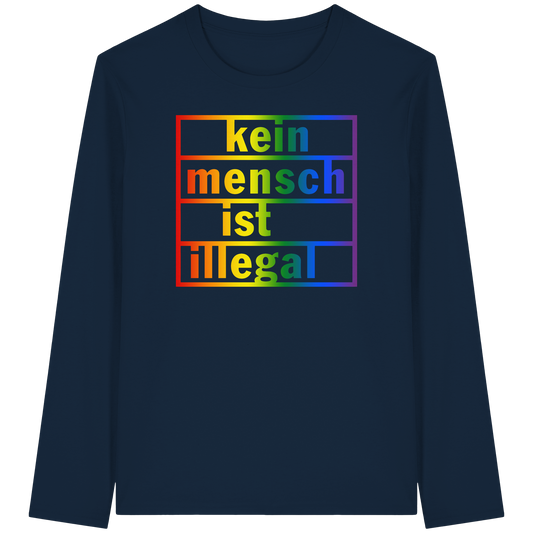 Kein Mensch ist illegal (Regenbogen) - Longsleeve
