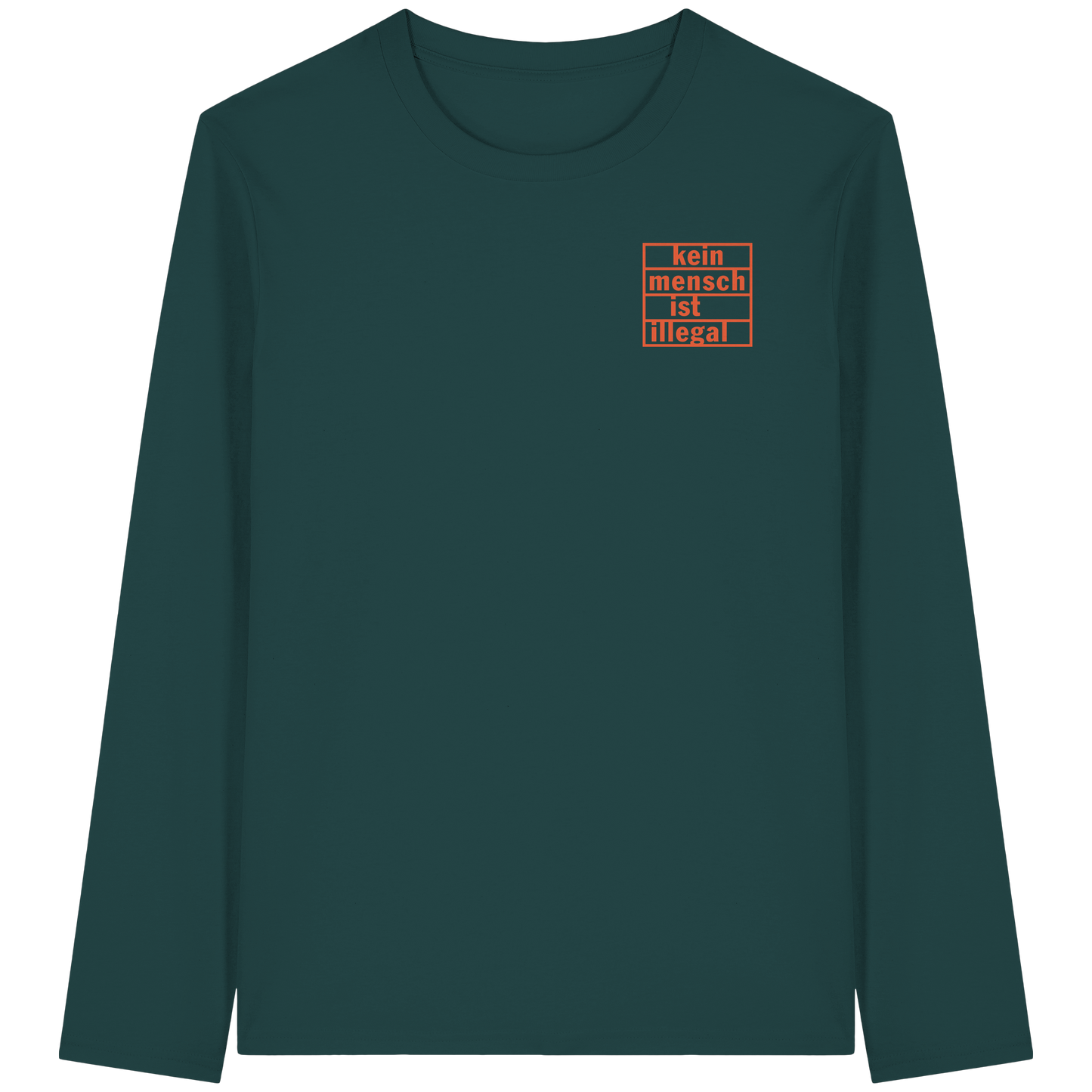 Kein Mensch ist illegal (Orange; kleiner Druck) - Longsleeve