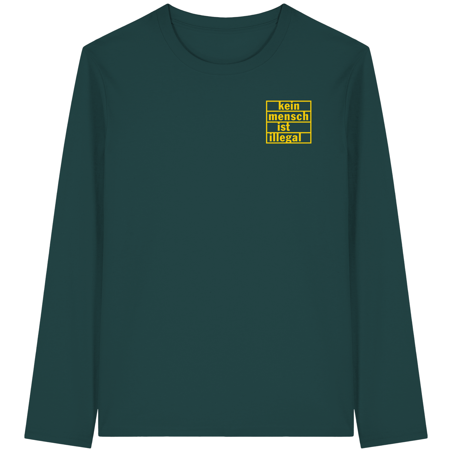 Kein Mensch ist illegal (Gelb; kleiner Druck) - Longsleeve