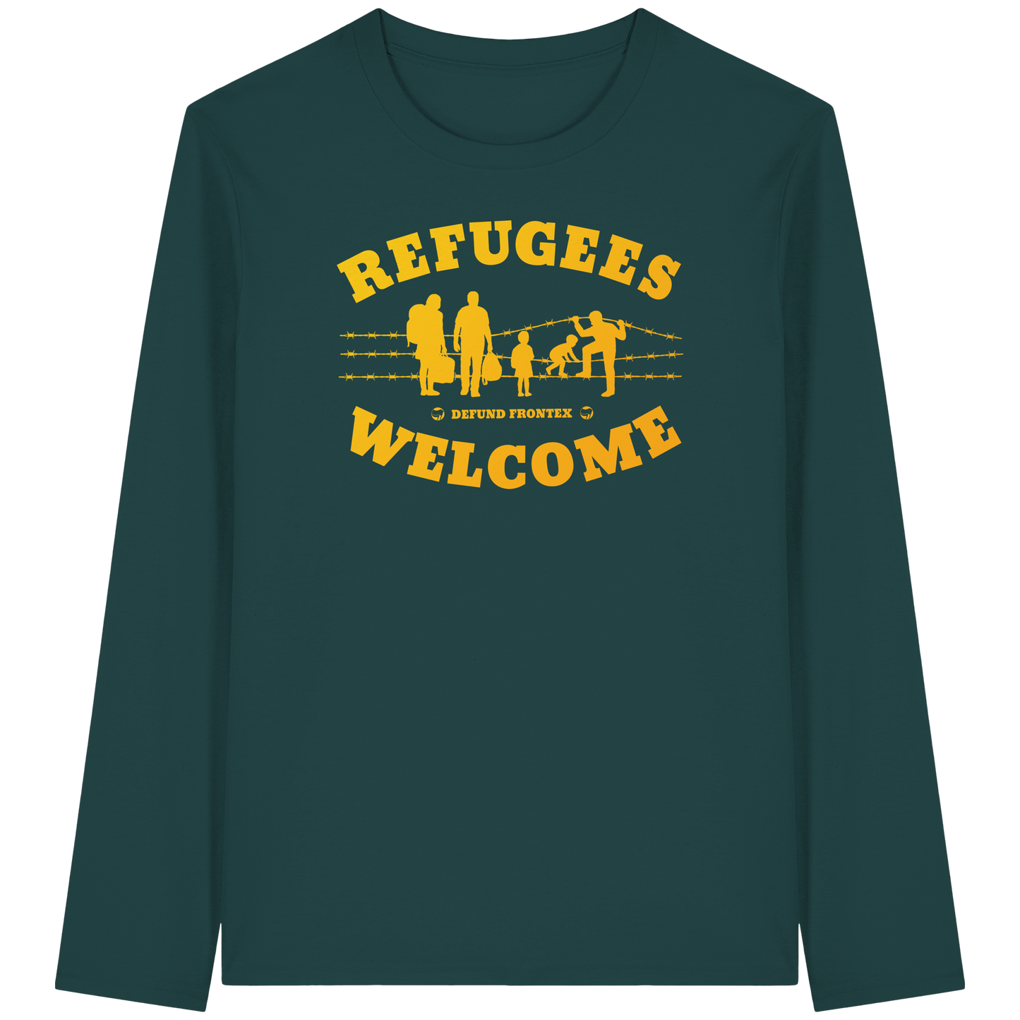 Refugees Welcome on land (Gelb-Orange) - Longsleeve