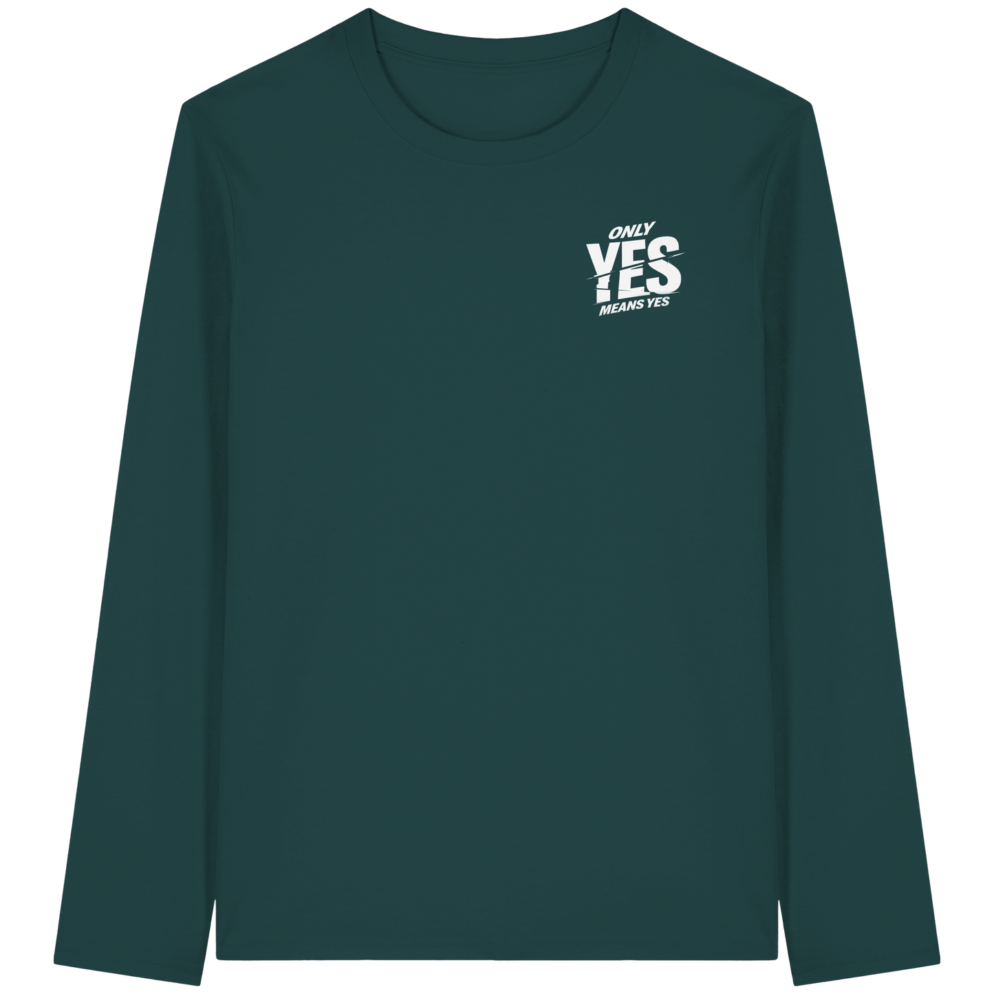 Only yes means yes (Weiß; kleiner Druck) - Longsleeve