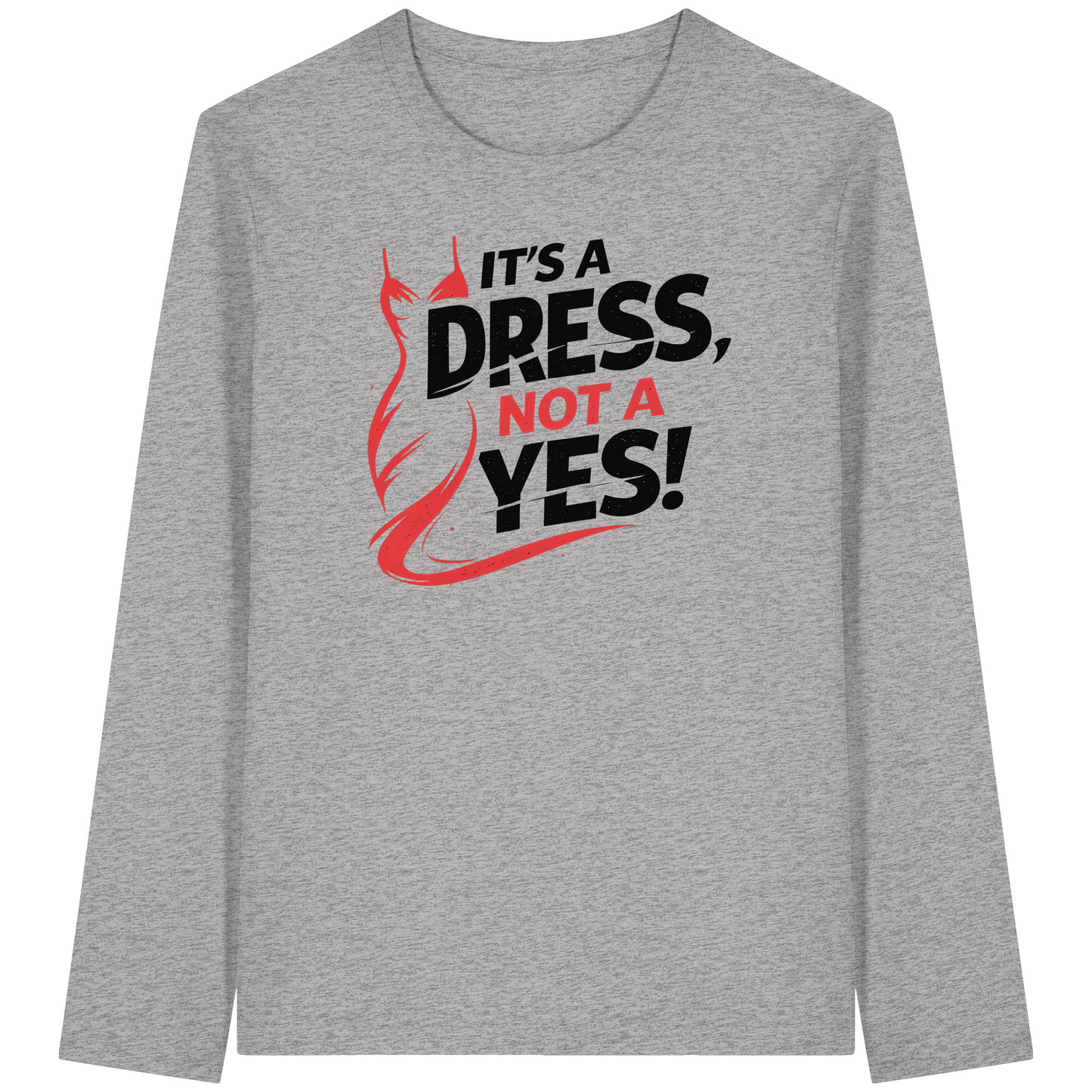 It's a dress, not a yes (Schwarz/rot) - Longsleeve
