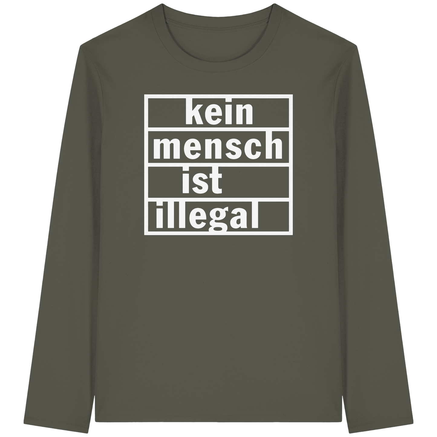 Kein Mensch ist illegal (Weiß) - Longsleeve