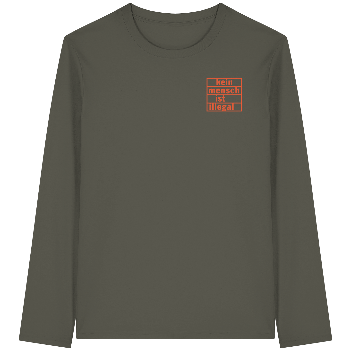 Kein Mensch ist illegal (Orange; kleiner Druck) - Longsleeve
