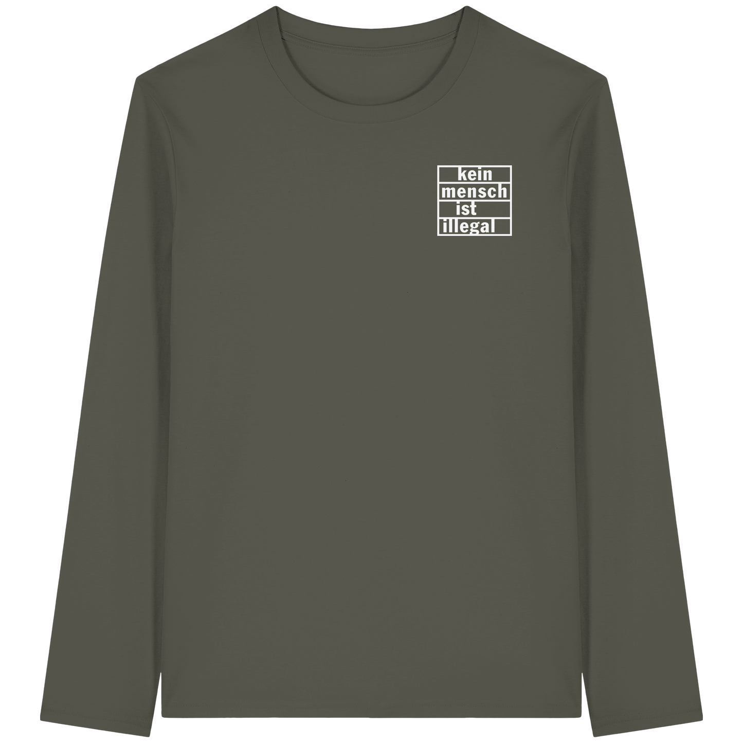 Kein Mensch ist illegal (Weiß; kleiner Druck) - Longsleeve