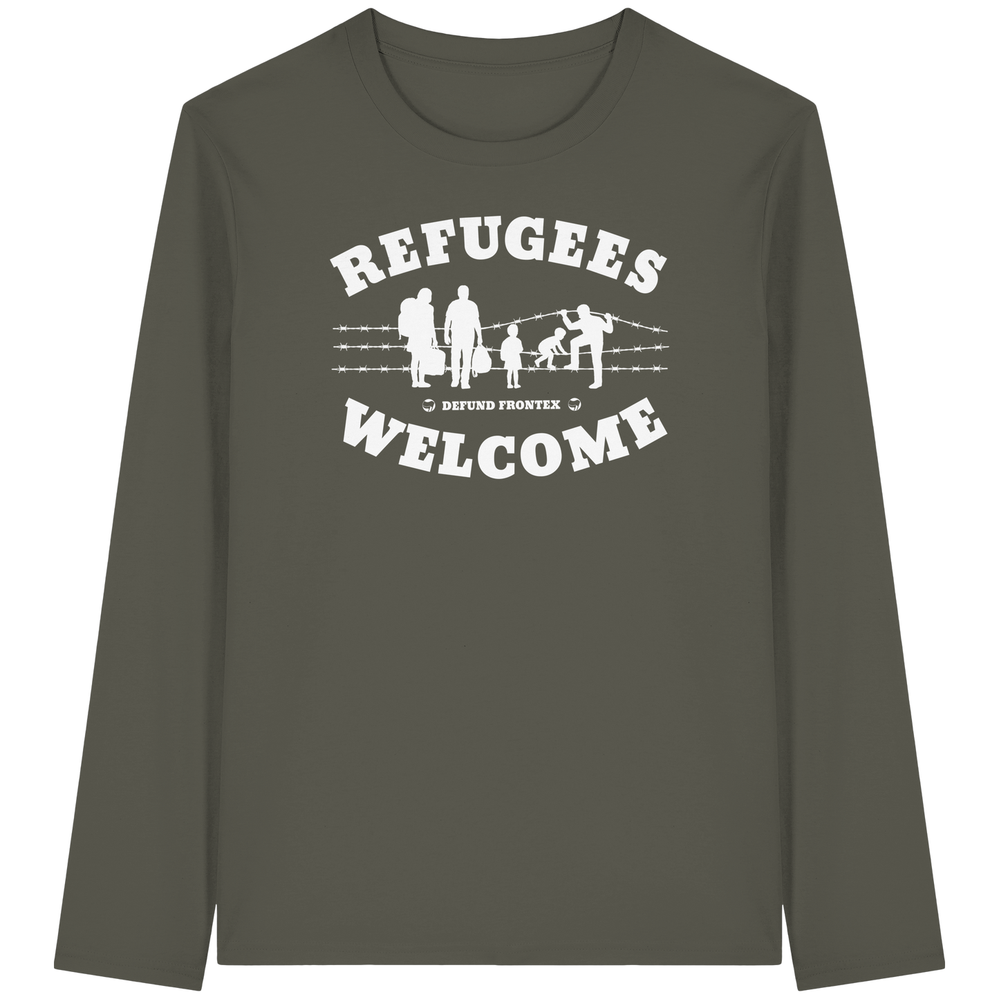 Refugees Welcome on land (Weiß) - Longsleeve