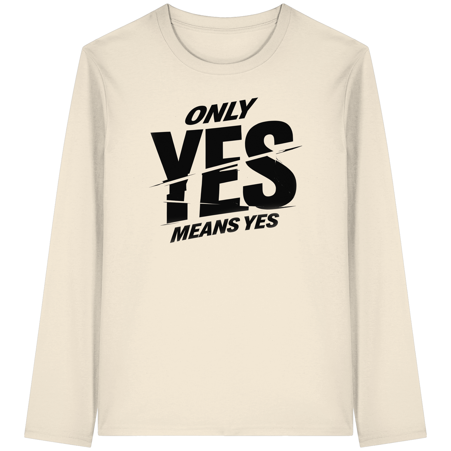 Only yes means yes (Schwarz) - Longsleeve