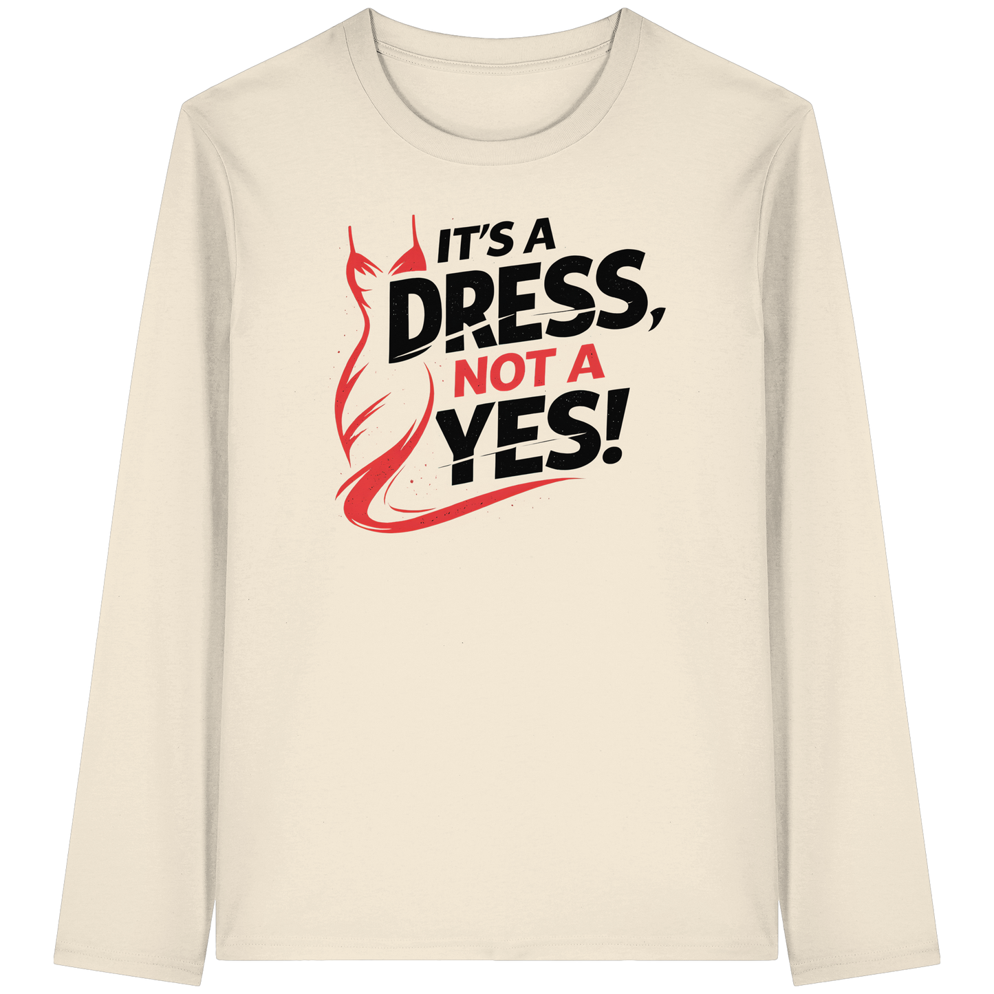 It's a dress, not a yes (Schwarz/rot) - Longsleeve