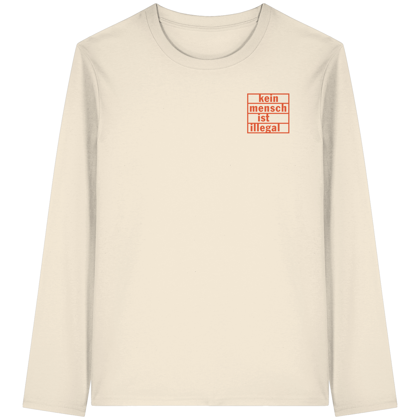 Kein Mensch ist illegal (Orange; kleiner Druck) - Longsleeve