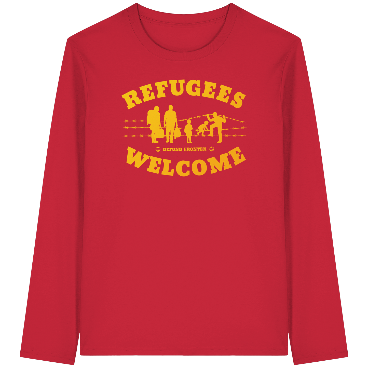 Refugees Welcome on land (Gelb-Orange) - Longsleeve