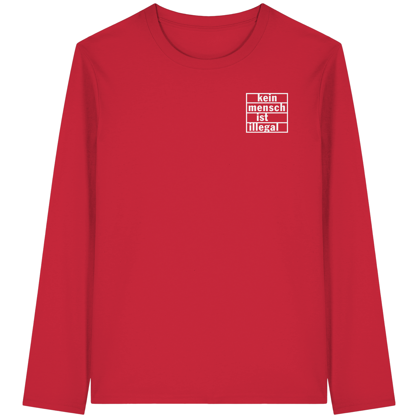 Kein Mensch ist illegal (Weiß; kleiner Druck) - Longsleeve