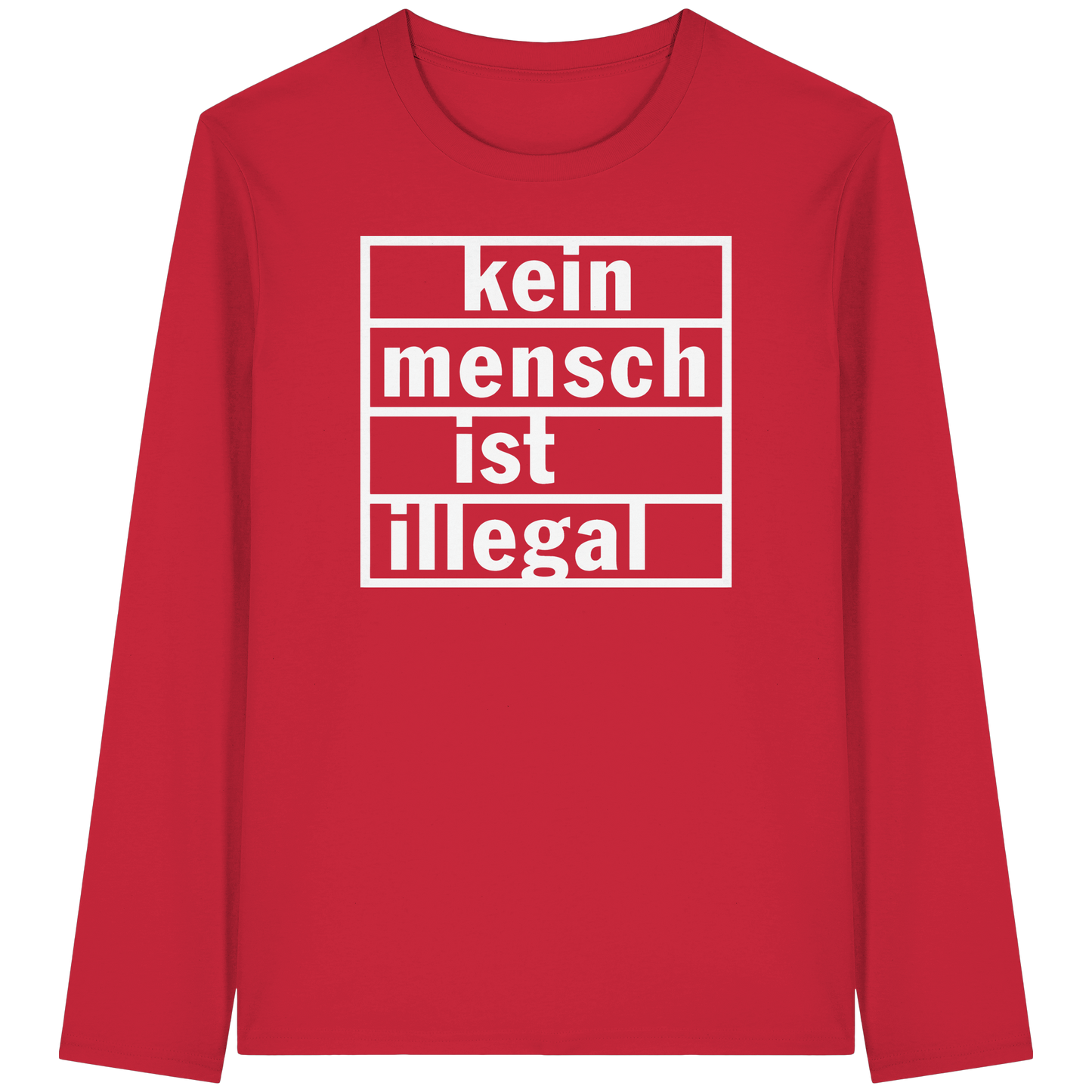 Kein Mensch ist illegal (Weiß) - Longsleeve