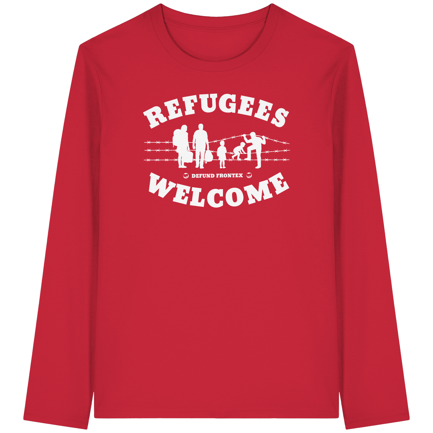 Refugees Welcome on land (Weiß) - Longsleeve