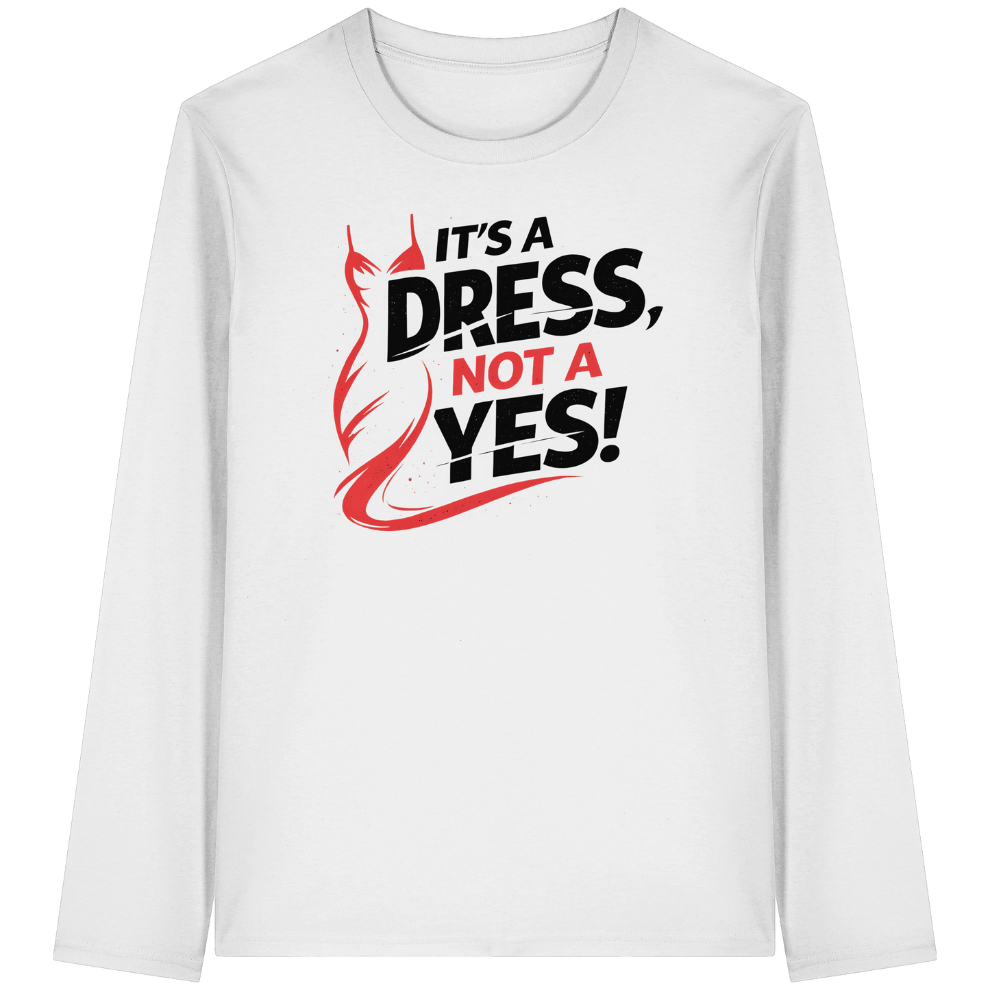 It's a dress, not a yes (Schwarz/rot) - Longsleeve
