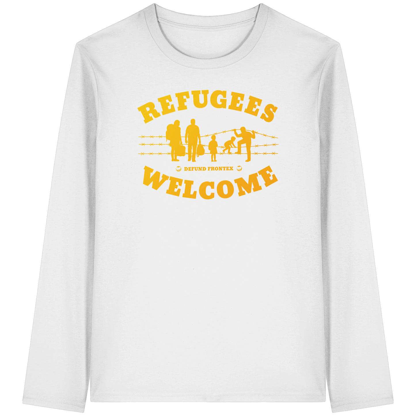 Refugees Welcome on land (Gelb-Orange) - Longsleeve