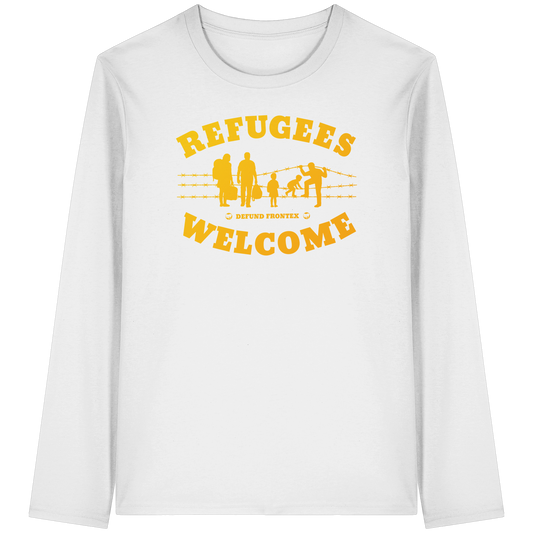Refugees Welcome on land (Gelb-Orange) - Longsleeve