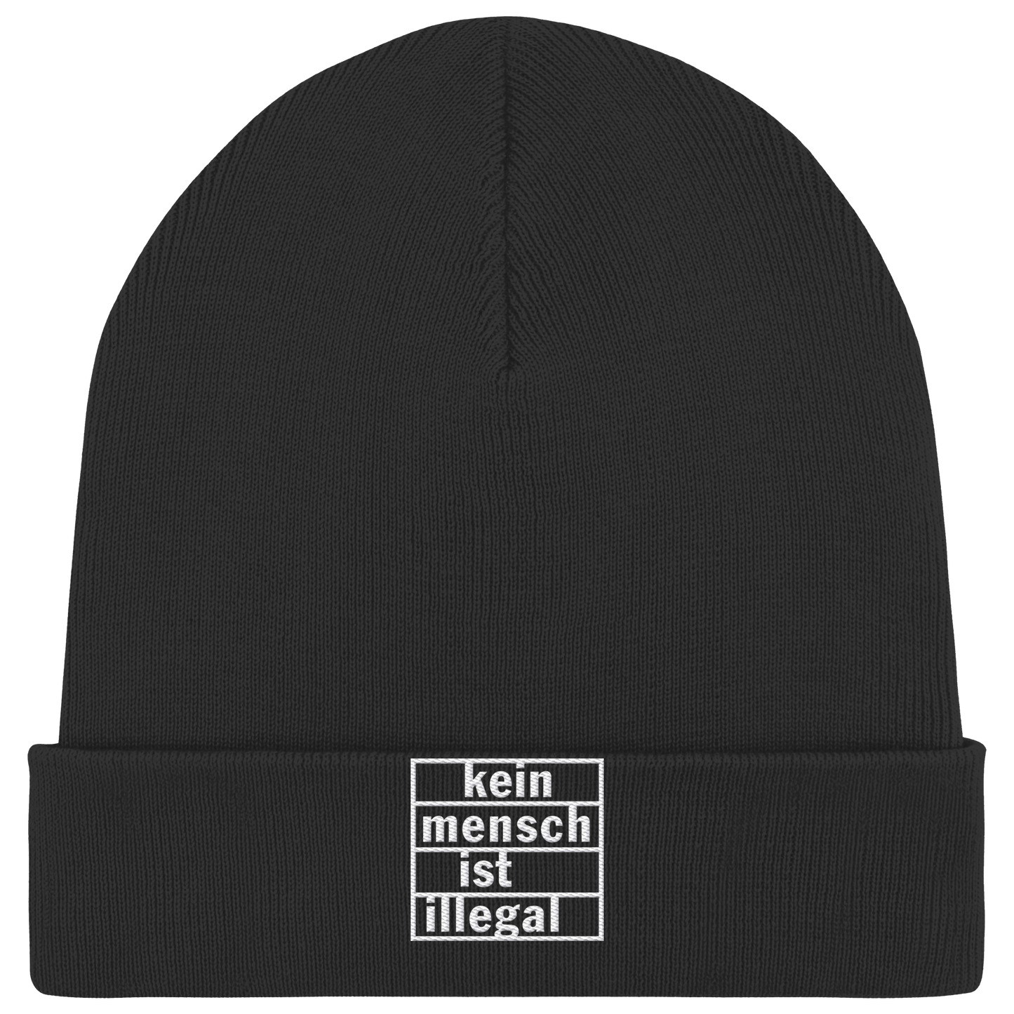 Kein Mensch ist illegal (Weiß) - Beanie