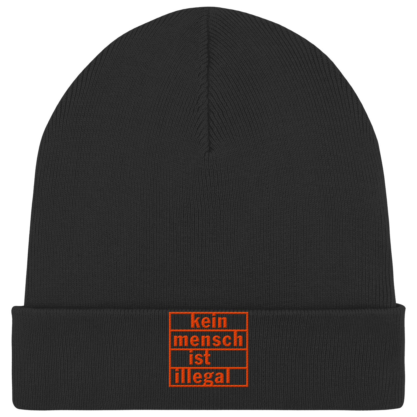 Kein Mensch ist illegal (Orange) - Beanie