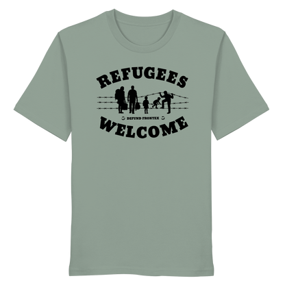 Refugees Welcome on land (Schwarz) - T-Shirt
