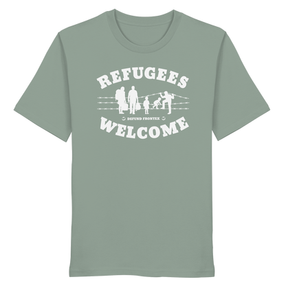 Refugees Welcome on land (Weiß) - T-Shirt