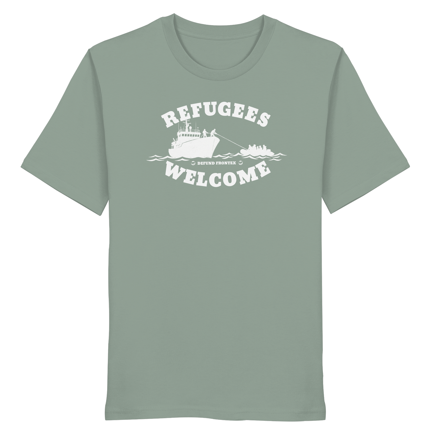 Refugees Welcome at sea (Weiß) - T-Shirt