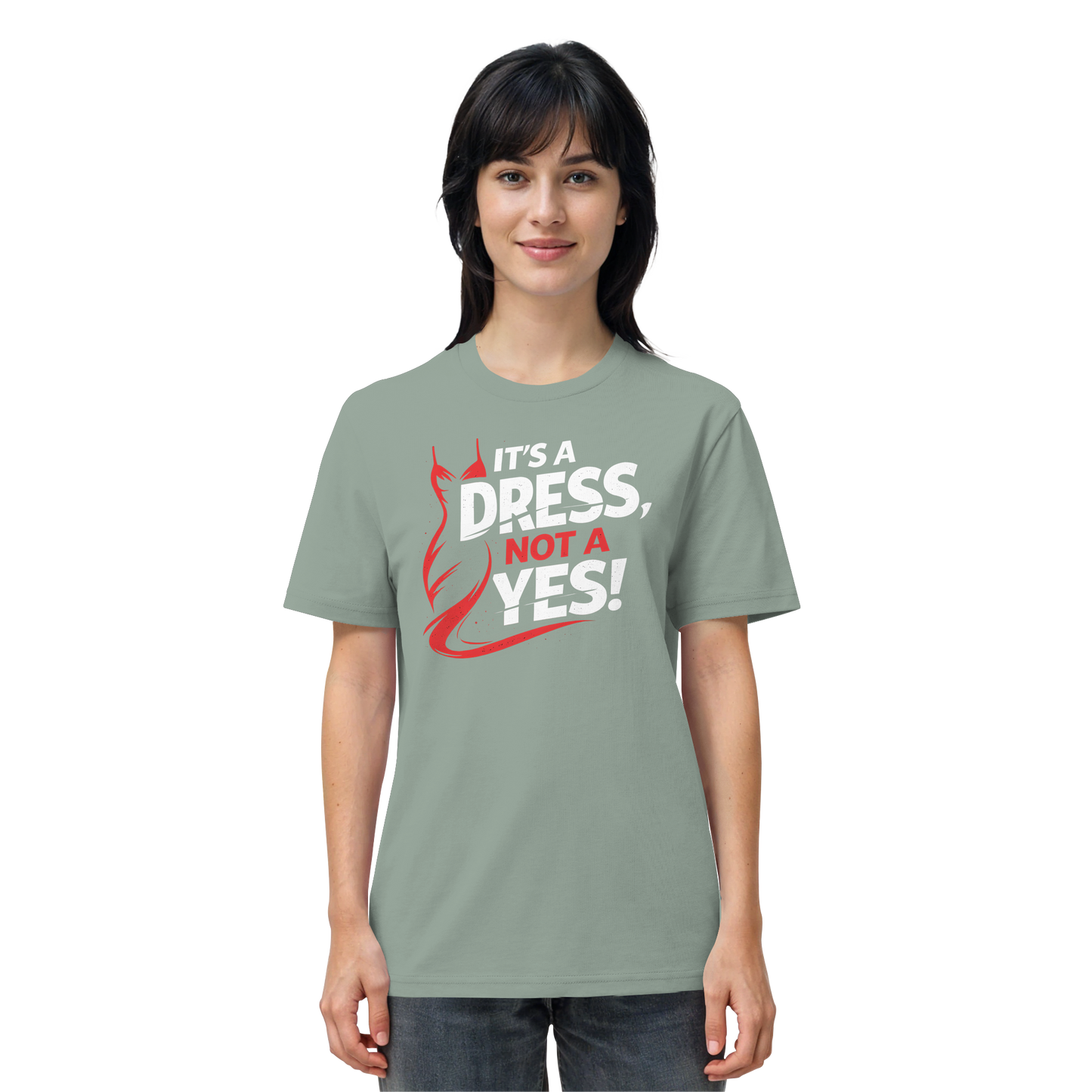 It's a dress, not a yes (Weiß/rot) - T-Shirt