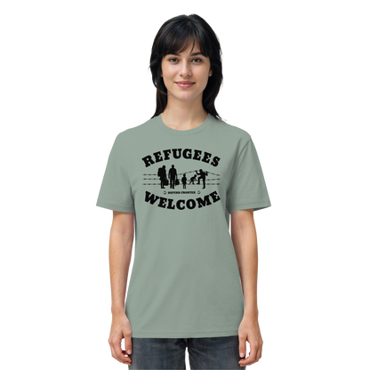 Refugees Welcome on land (Schwarz) - T-Shirt