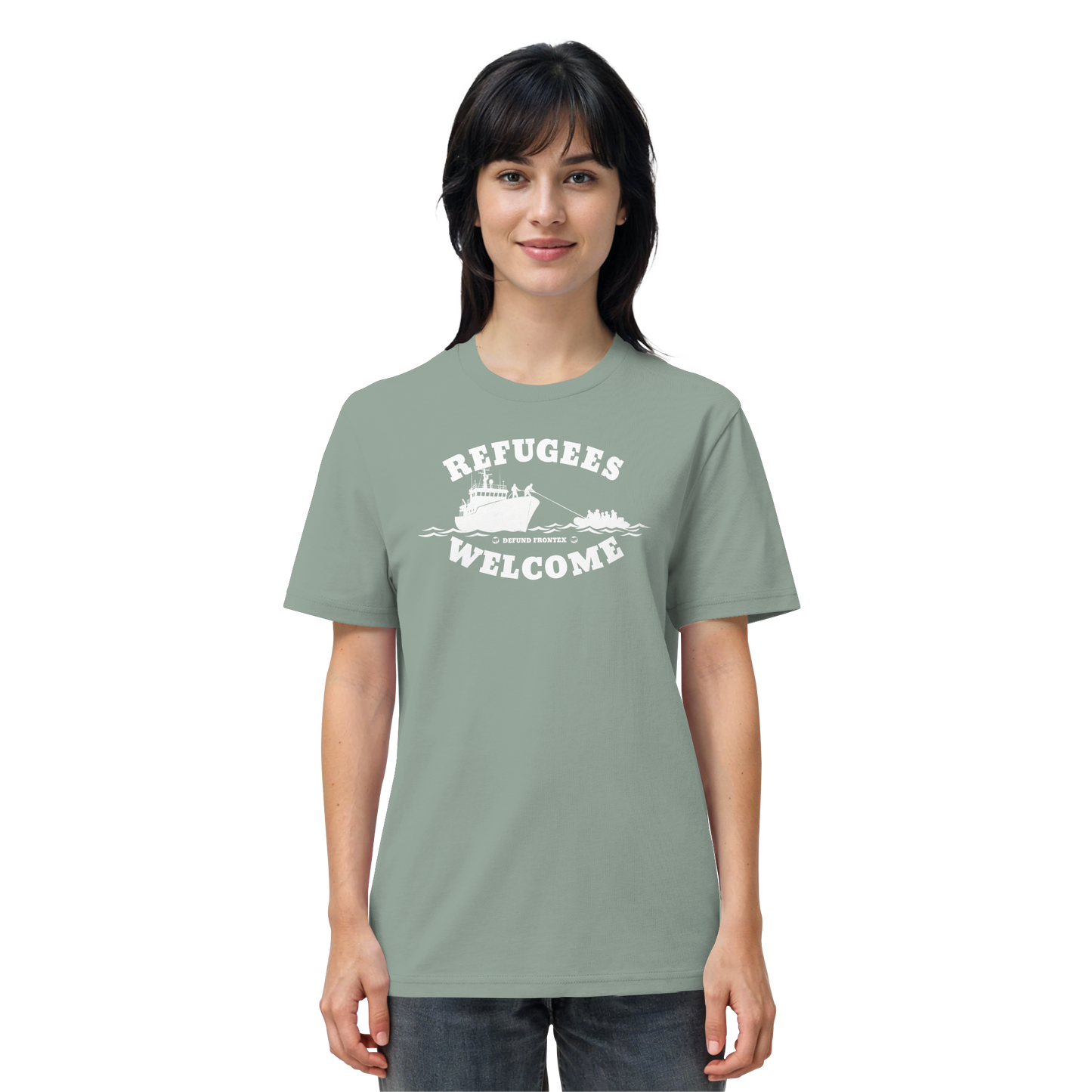 Refugees Welcome at sea (Weiß) - T-Shirt