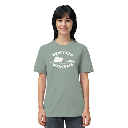 Refugees Welcome at sea (Weiß) - T-Shirt