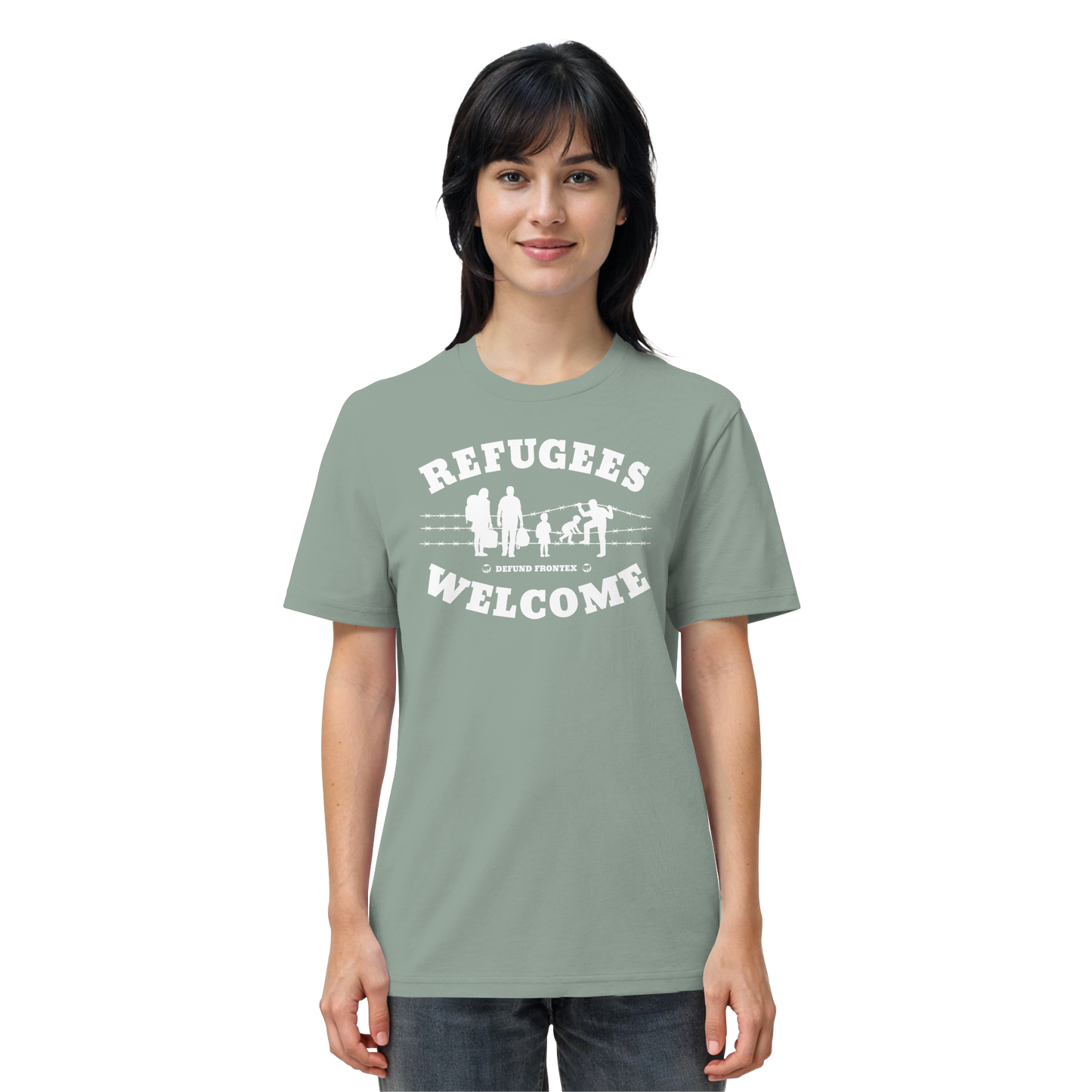 Refugees Welcome on land (Weiß) - T-Shirt