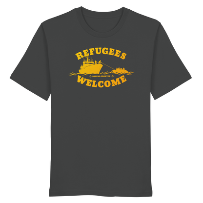 Refugees Welcome at sea (Gelb-Orange) - T-Shirt