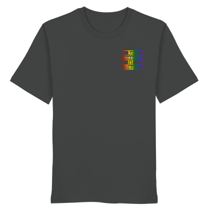 Kein Mensch ist illegal (Regenbogen; kleiner Druck) - T-Shirt