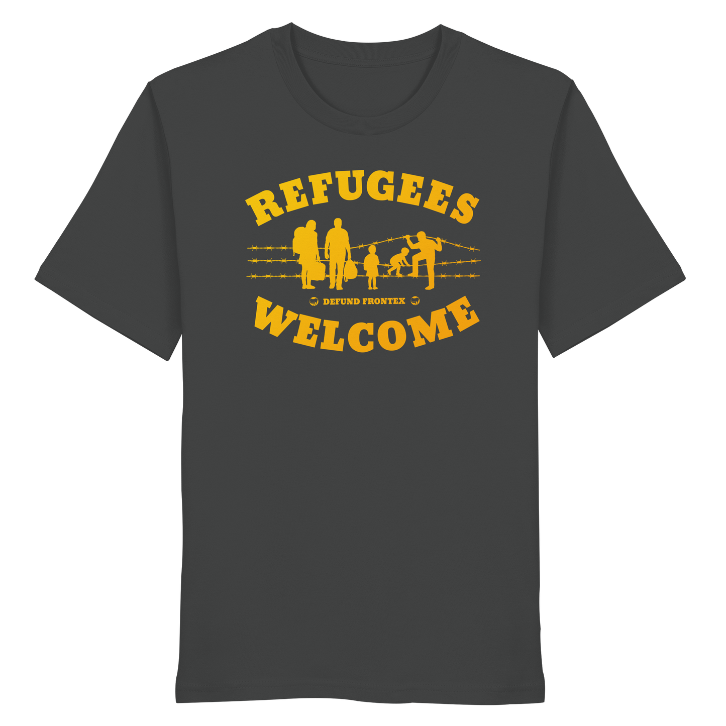 Refugees Welcome on land (Gelb-Orange) - T-Shirt